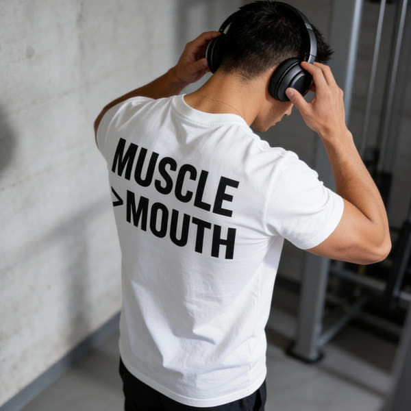 Muscle Over Mouth T-Shirt — Mute Biceps Minimal Strength Tee