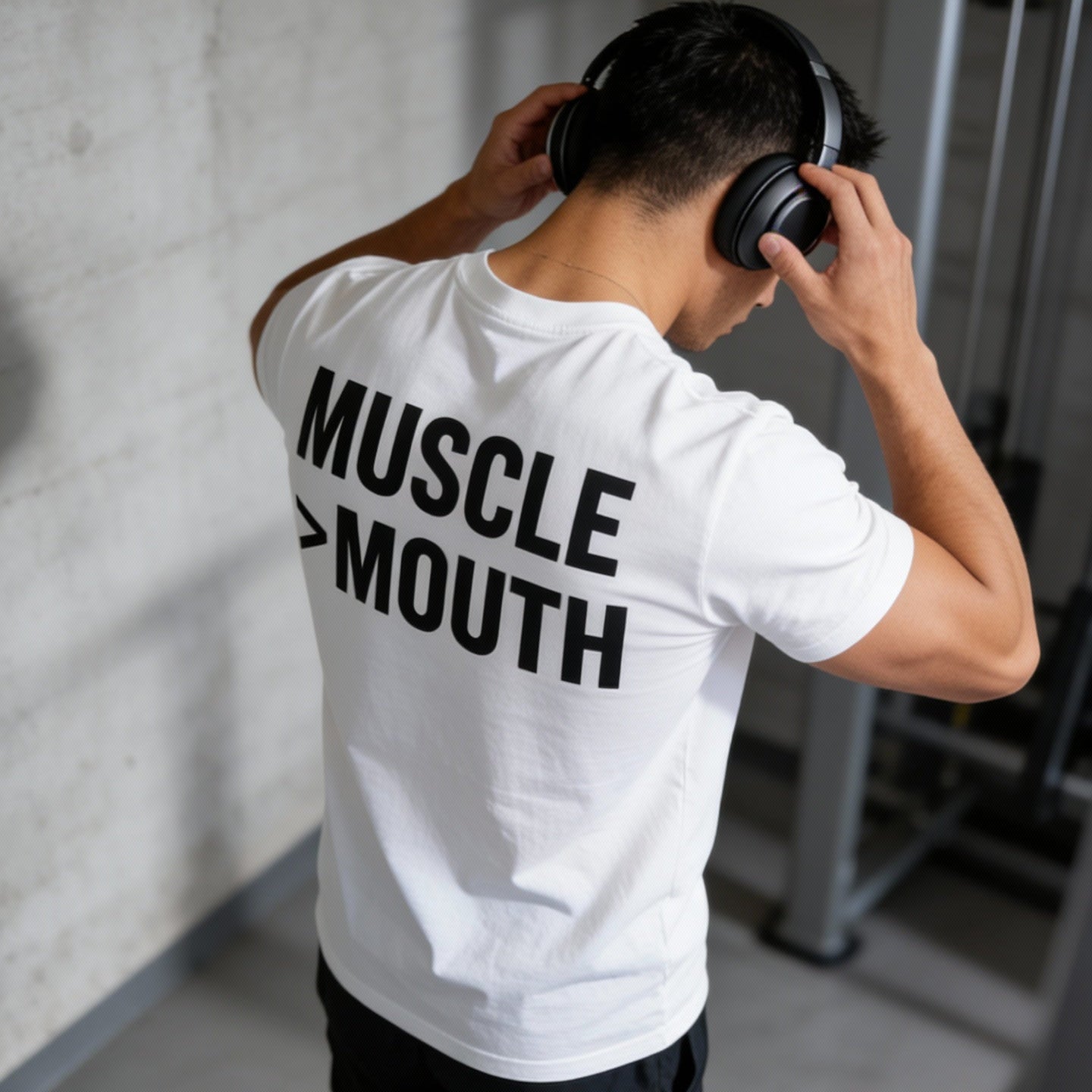 Muscle Over Mouth T-Shirt — Mute Biceps Minimal Strength Tee