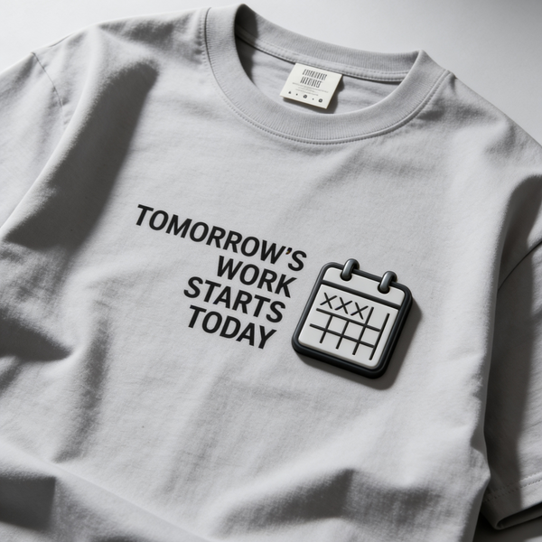 Tomorrow’s Work Starts Today T-Shirt — Calendar Icon Fitness Tee