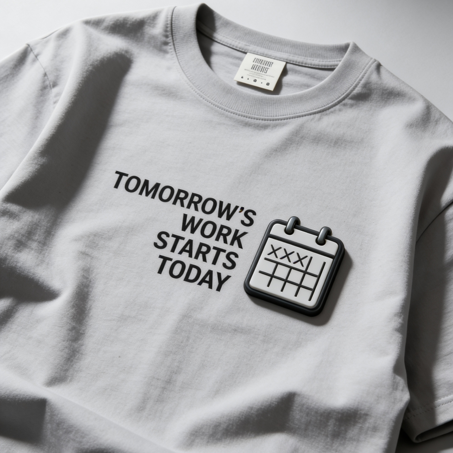 Tomorrow’s Work Starts Today T-Shirt — Calendar Icon Fitness Tee