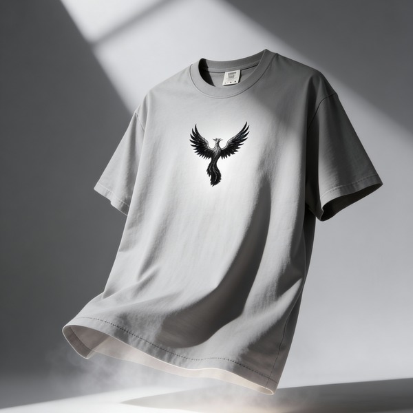 Garment-Dyed T-shirt Fitness Tee | From Dust to Discipline | Phoenix Gym Shirt
