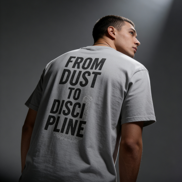 Garment-Dyed T-shirt Fitness Tee | From Dust to Discipline | Phoenix Gym Shirt