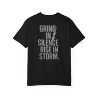 'Grind in Silence, Rise in Storm' Double-Sided Motivational Gym T-Shirt | MT Wear