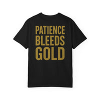 Patience Bleeds Gold T-Shirt — Gold Hourglass Gym Streetwear