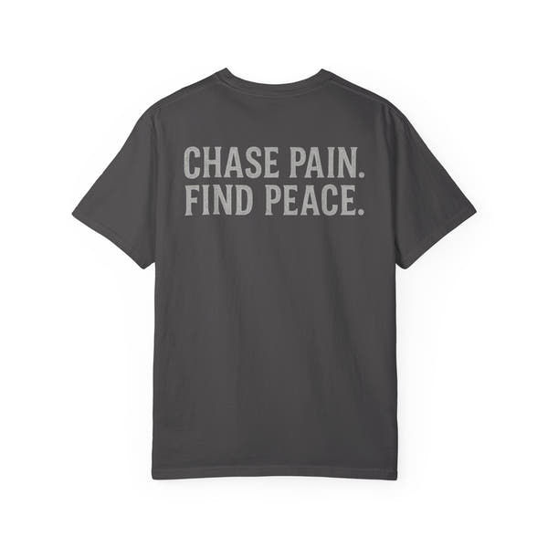 Chase Pain Find Peace Shirt | Flame Halo Logo | Motivational Gym Tee