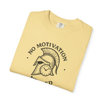 “No Motivation Needed” Minimalist Gym T-Shirt | Spartan Discipline Design | Fitness Streetwear for Focused Athletes