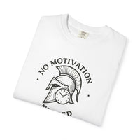“No Motivation Needed” Minimalist Gym T-Shirt | Spartan Discipline Design | Fitness Streetwear for Focused Athletes