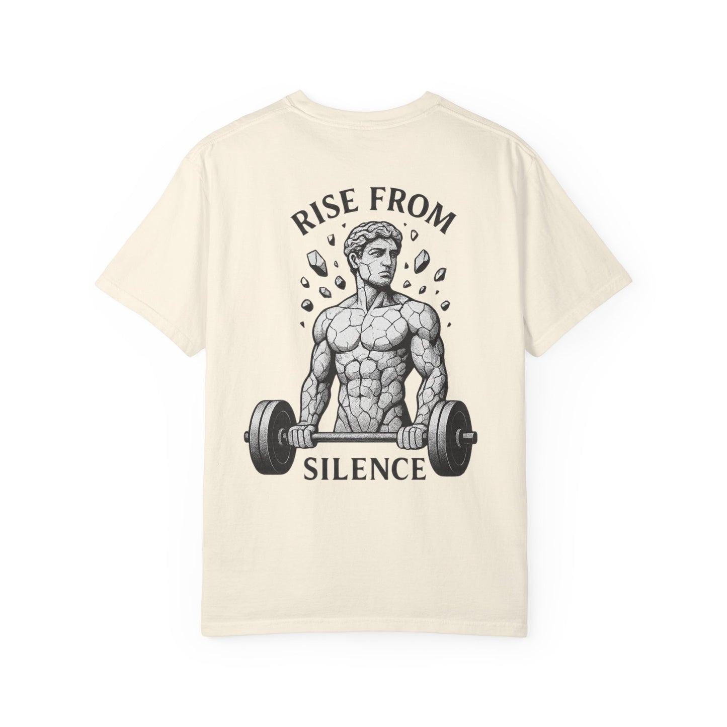 Build In Silence Gym Tee — Minimalist Motivational Workout Shirt