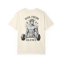 Build In Silence Gym Tee — Minimalist Motivational Workout Shirt
