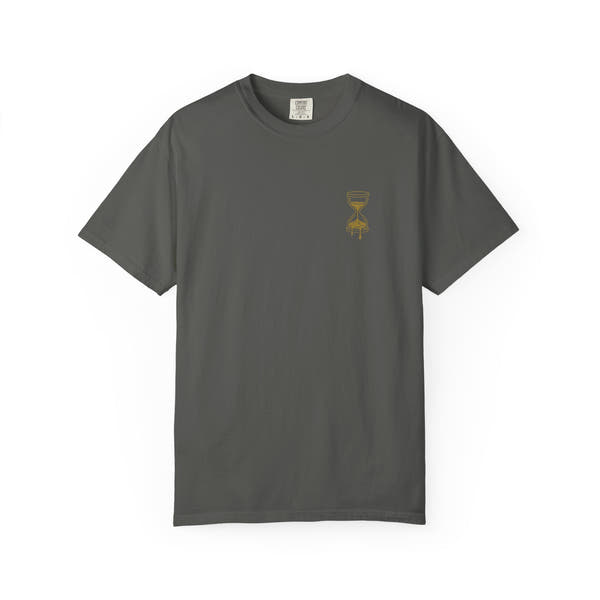 Patience Bleeds Gold T-Shirt — Gold Hourglass Gym Streetwear