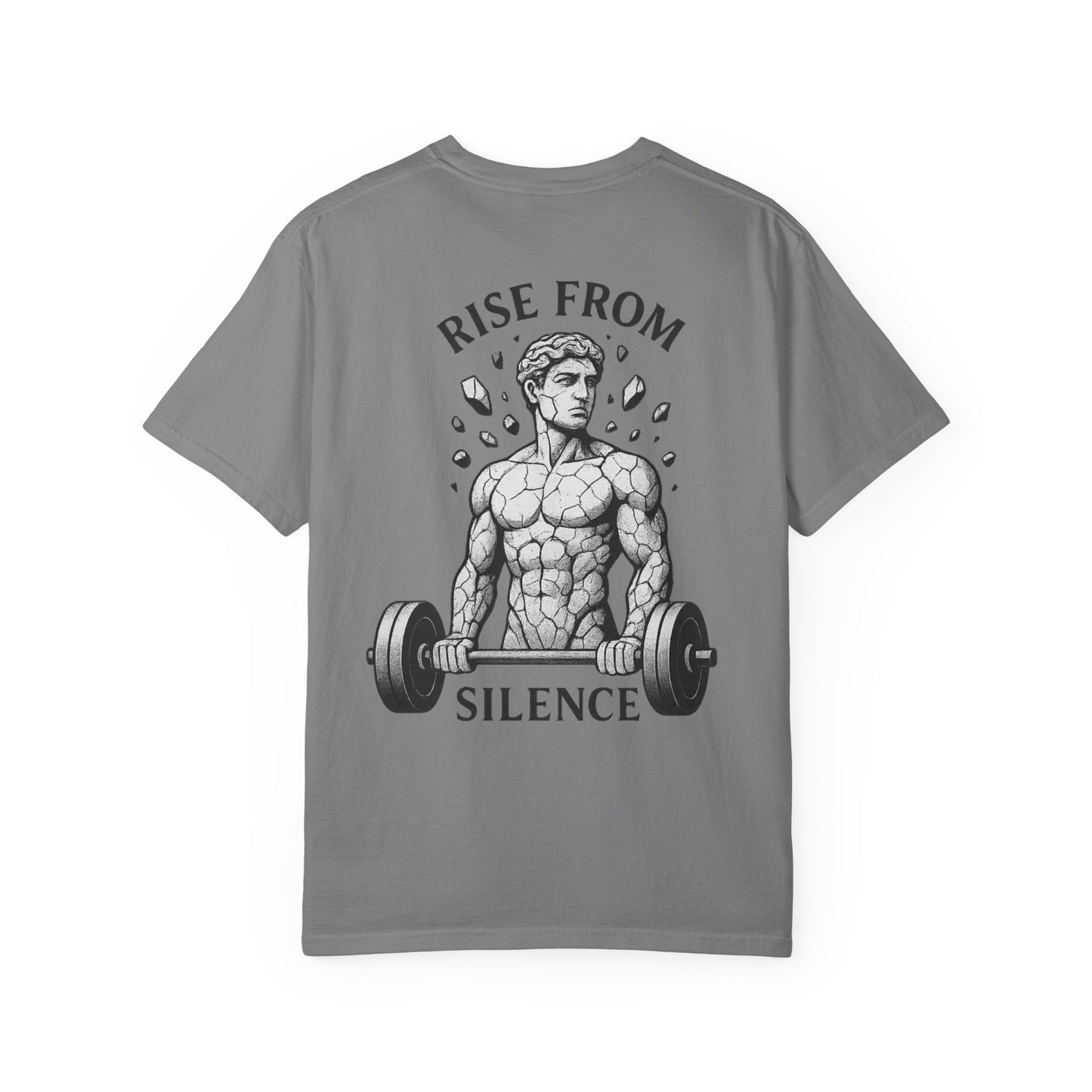 Build In Silence Gym Tee — Minimalist Motivational Workout Shirt
