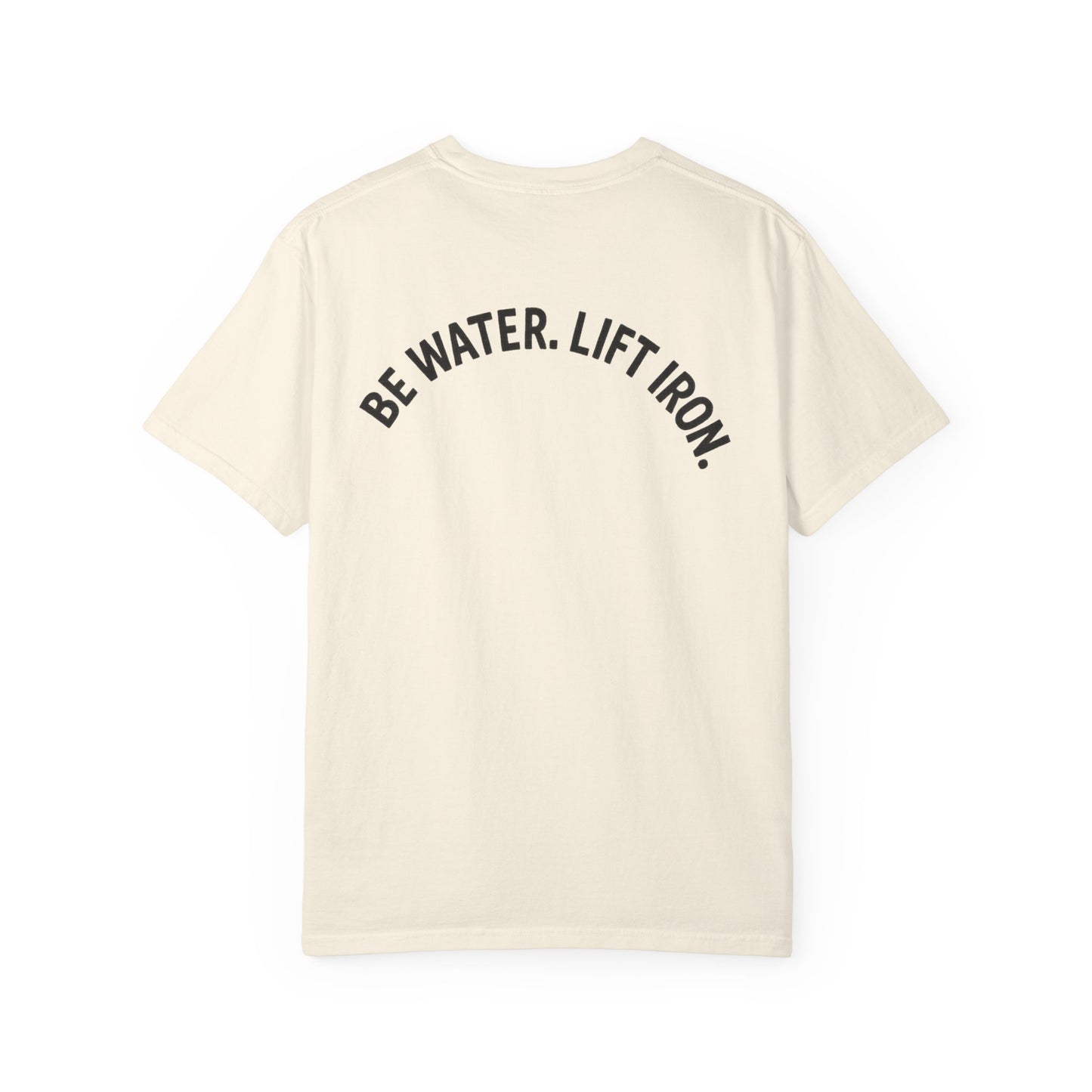 Yin-Yang Dumbbell T-shirt | BE WATER LIFT IRON Tee | Zen Strength Shirt