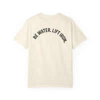 Yin-Yang Dumbbell T-shirt | BE WATER LIFT IRON Tee | Zen Strength Shirt