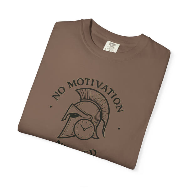 “No Motivation Needed” Minimalist Gym T-Shirt | Spartan Discipline Design | Fitness Streetwear for Focused Athletes