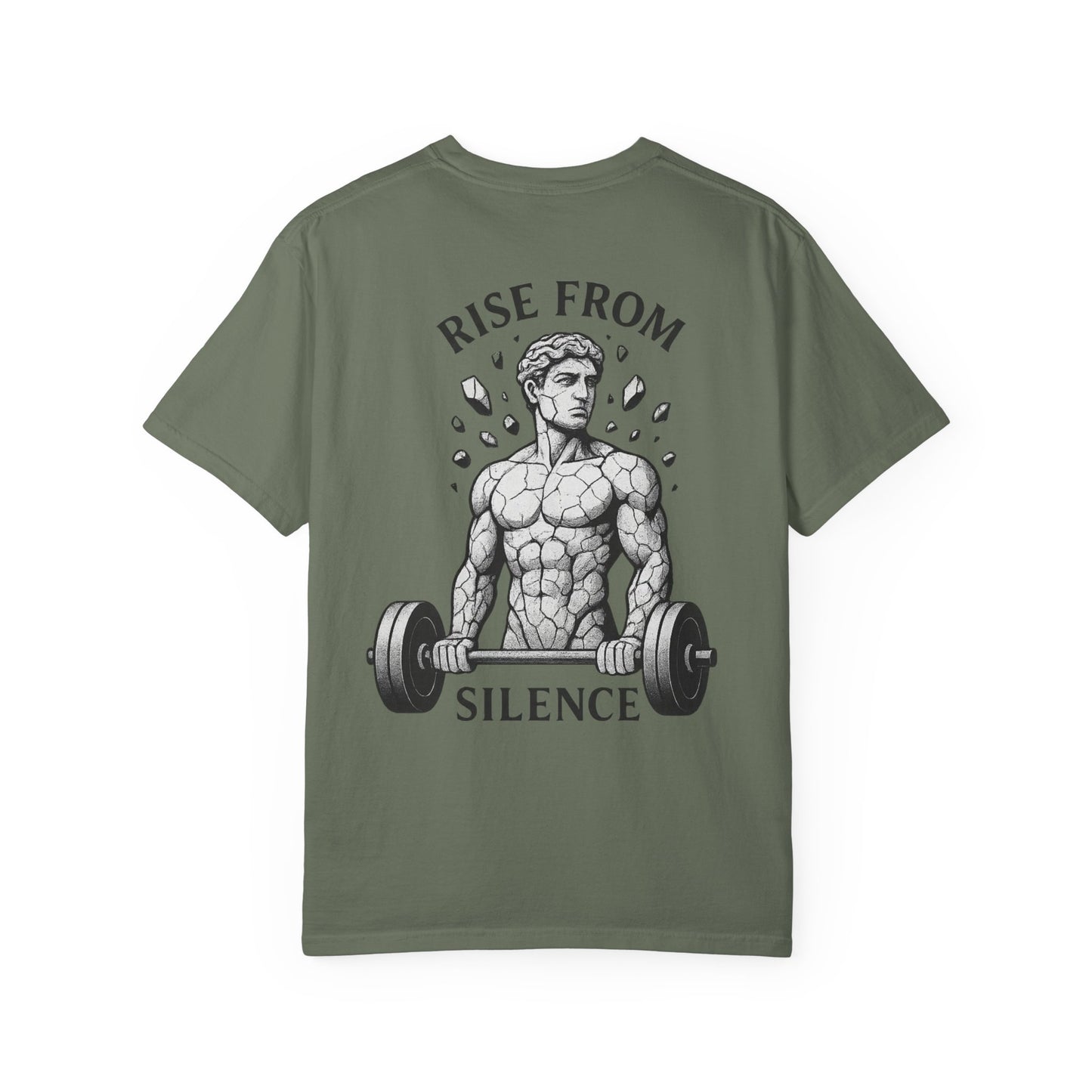 Build In Silence Gym Tee — Minimalist Motivational Workout Shirt