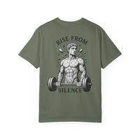 Build In Silence Gym Tee — Minimalist Motivational Workout Shirt