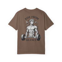 Build In Silence Gym Tee — Minimalist Motivational Workout Shirt