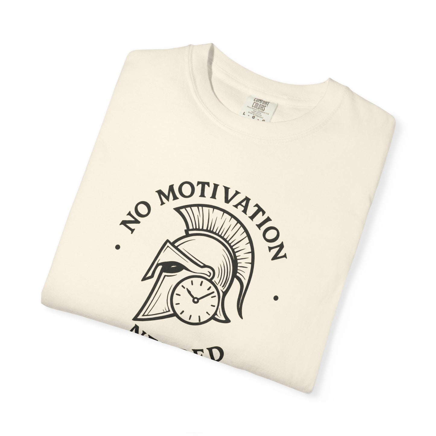 “No Motivation Needed” Minimalist Gym T-Shirt | Spartan Discipline Design | Fitness Streetwear for Focused Athletes