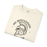 “No Motivation Needed” Minimalist Gym T-Shirt | Spartan Discipline Design | Fitness Streetwear for Focused Athletes