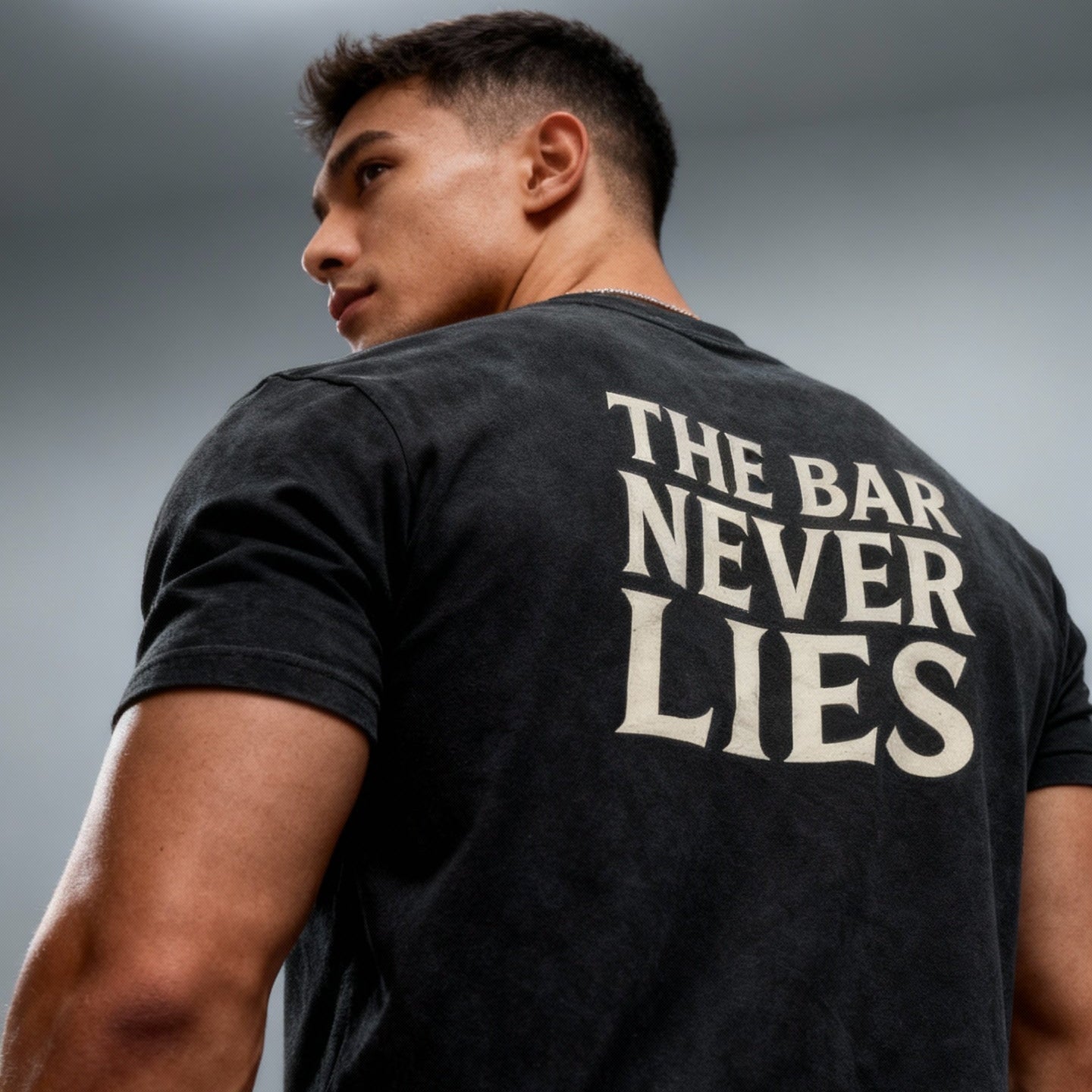 “The Bar Never Lies” Gym Tee | Minimalist Grit Design | Discipline & Strength Streetwear Shirt for Athletes