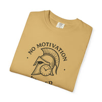 “No Motivation Needed” Minimalist Gym T-Shirt | Spartan Discipline Design | Fitness Streetwear for Focused Athletes