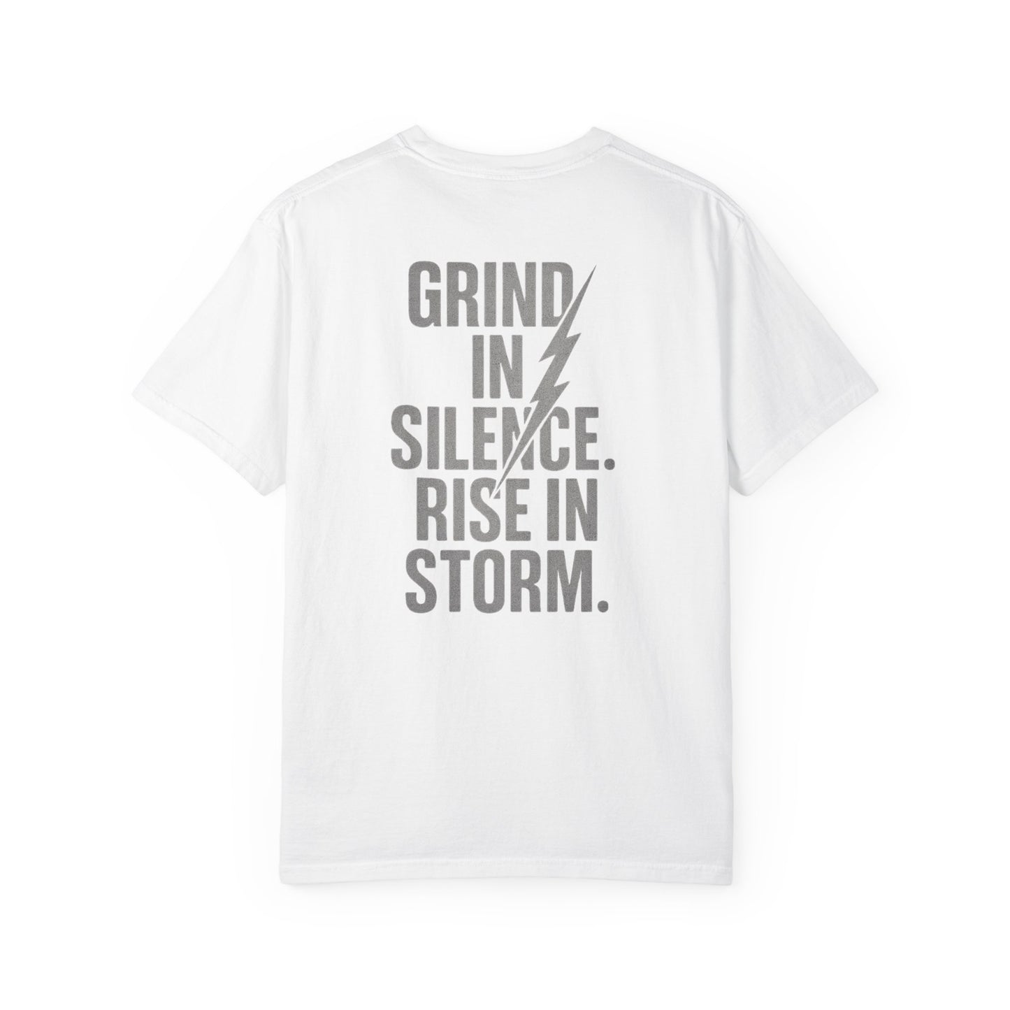 'Grind in Silence, Rise in Storm' Double-Sided Motivational Gym T-Shirt | MT Wear