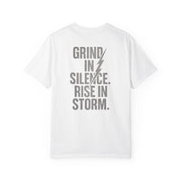 'Grind in Silence, Rise in Storm' Double-Sided Motivational Gym T-Shirt | MT Wear