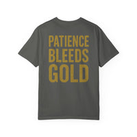 Patience Bleeds Gold T-Shirt — Gold Hourglass Gym Streetwear