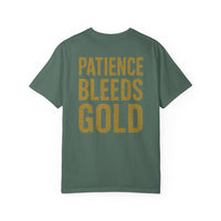Patience Bleeds Gold T-Shirt — Gold Hourglass Gym Streetwear