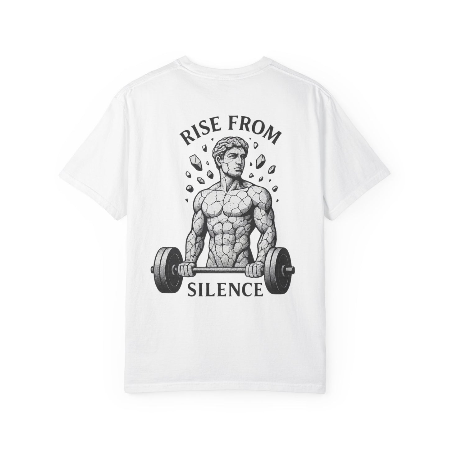 Build In Silence Gym Tee — Minimalist Motivational Workout Shirt