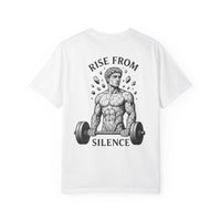 Build In Silence Gym Tee — Minimalist Motivational Workout Shirt