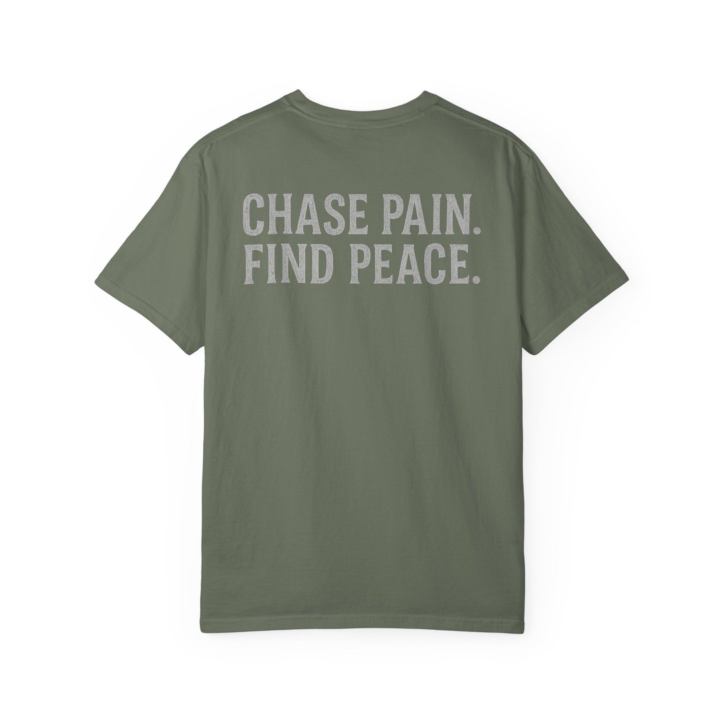Chase Pain Find Peace Shirt | Flame Halo Logo | Motivational Gym Tee