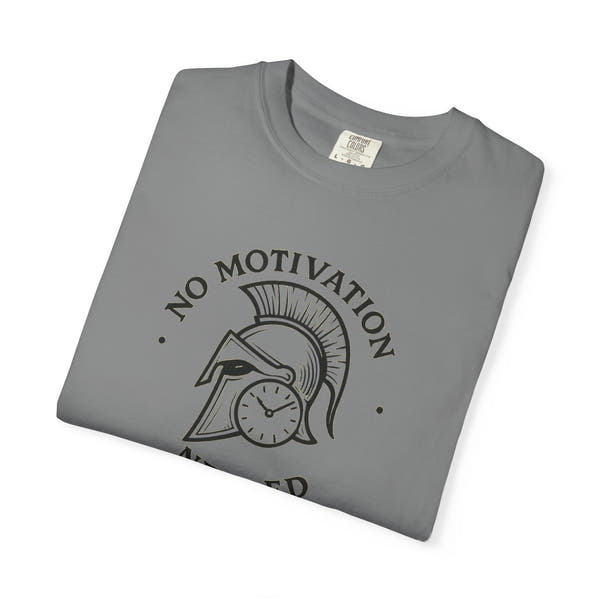 “No Motivation Needed” Minimalist Gym T-Shirt | Spartan Discipline Design | Fitness Streetwear for Focused Athletes