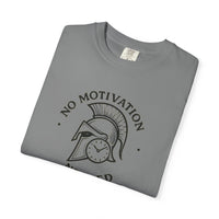 “No Motivation Needed” Minimalist Gym T-Shirt | Spartan Discipline Design | Fitness Streetwear for Focused Athletes