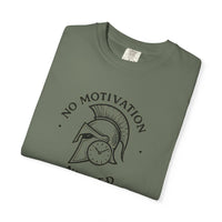 “No Motivation Needed” Minimalist Gym T-Shirt | Spartan Discipline Design | Fitness Streetwear for Focused Athletes