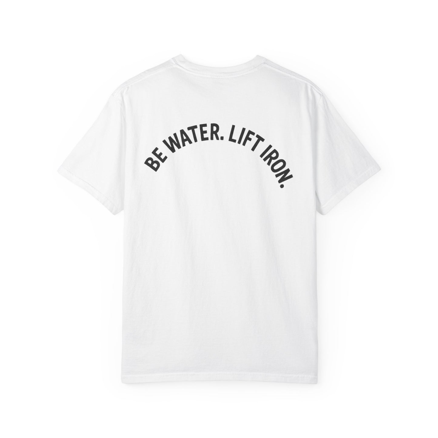 Yin-Yang Dumbbell T-shirt | BE WATER LIFT IRON Tee | Zen Strength Shirt