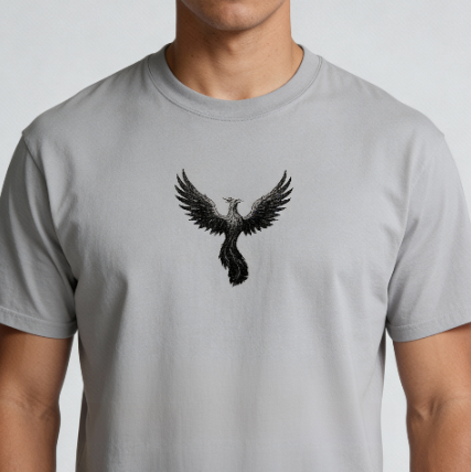 Garment-Dyed T-shirt Fitness Tee | From Dust to Discipline | Phoenix Gym Shirt